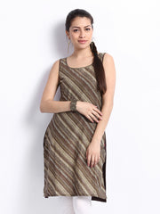 W Women Brown Printed Kurta