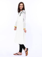 Wishful by W Women White Embroidered Anarkali Kurta