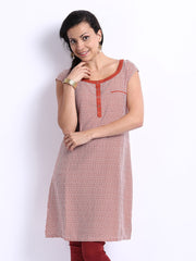 W Women Rust Orange Printed Kurta