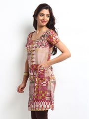 W Women Pink Printed Kurta