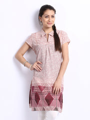 W Women Pink Printed Kurta