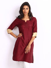 W Women Maroon Kurta