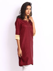 W Women Maroon Kurta