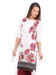 W Women White Printed Kurta