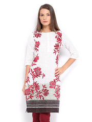 W Women White Printed Kurta