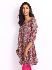 W Women Maroon Printed Tunic