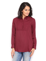 W Women Maroon Top
