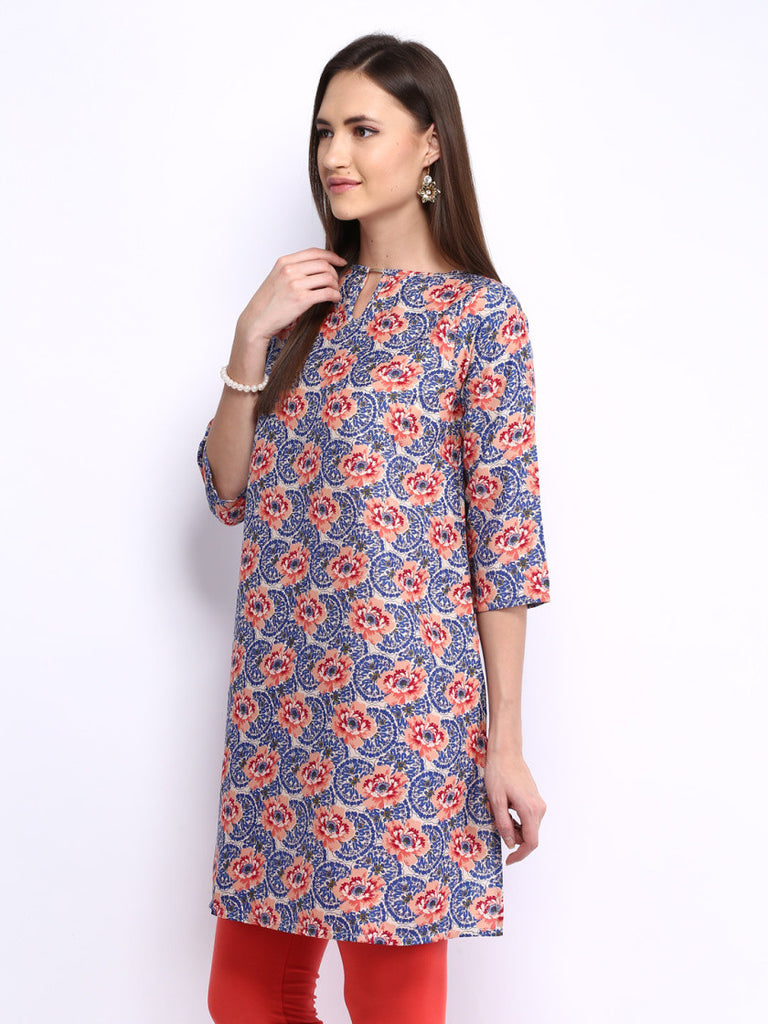 W Women Multi-Coloured Floral Print Kurta