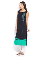 W Women Navy Kurta
