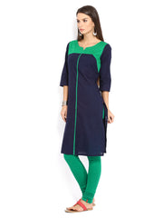 W Women Navy Kurta