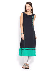 W Women Navy Kurta