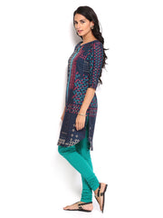 W Women Navy Printed Kurta
