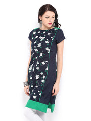 W Women Navy Printed Kurta