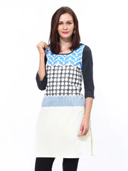 W Women Off-White Printed Kurta