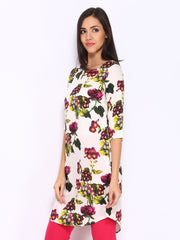 W Women Off-White Printed Kurta