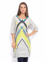 W Women Off-White Printed Kurta