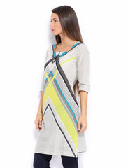 W Women Off-White Printed Kurta