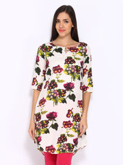 W Women Off-White Printed Kurta