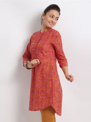 W Women Orange &amp; Yellow Printed Kurta