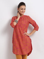 W Women Orange &amp; Yellow Printed Kurta