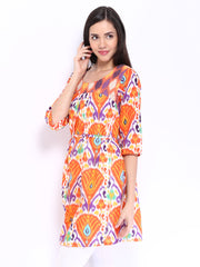 W Women Orange Printed Kurta