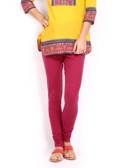 W Women Pink Churidar Leggings