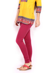 W Women Pink Churidar Leggings