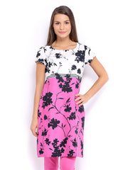 W Women Pink Printed Kurta