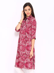 W Women Pink Printed Kurta