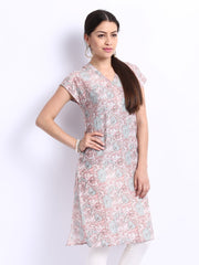 W Women Pink Printed Kurta