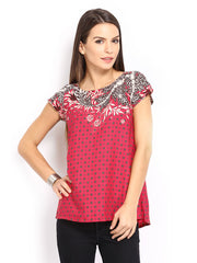 W Women Pink Printed Top