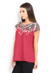 W Women Pink Printed Top