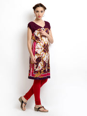W Women Purple Printed Kurta