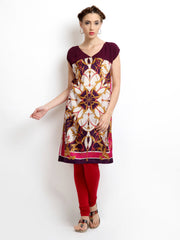 W Women Purple Printed Kurta