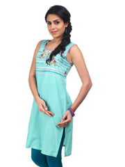 W Women Sea Green Printed Kurta