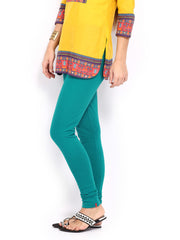 W Women Teal Blue Churidar Leggings