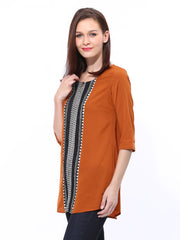W Women Rust Orange Top