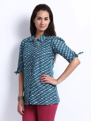 W Women Blue Printed Shirt