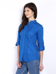W Women Blue Smart-Casual Shirt