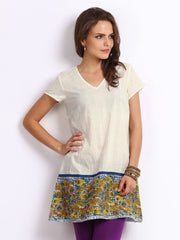 W Women Off-White Printed Kurta