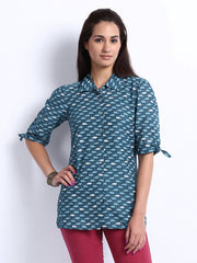 W Women Blue Printed Shirt