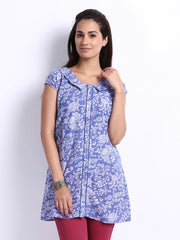 W Women Blue Floral Print Tunic
