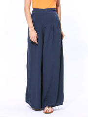 W Women Navy Palazzo Trousers