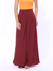 W Women Maroon Palazzo Trousers