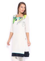 W Women White Printed Kurta