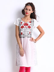 W Women White Printed Kurta