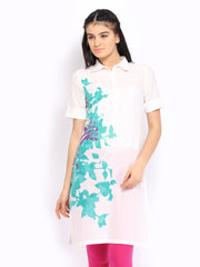 W Women White Printed Kurta