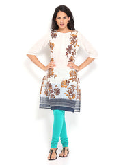 W Women White Printed Kurta