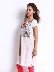 W Women White Printed Kurta