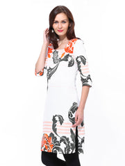W Women White Printed Kurta
